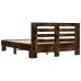 Estructura cama madera ingeniería metal roble ahumado 140x200cm