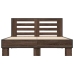 Estructura cama madera ingeniería metal marrón roble 140x200 cm