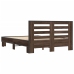 Estructura cama madera ingeniería metal marrón roble 140x200 cm
