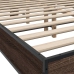 Estructura cama madera ingeniería metal marrón roble 140x200 cm