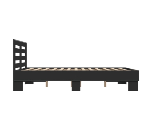 vidaXL Estructura de cama madera de ingeniería y metal negro 120x200cm