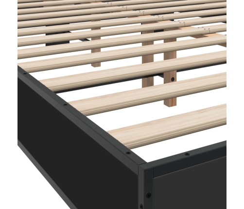 vidaXL Estructura de cama madera de ingeniería y metal negro 120x200cm