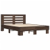 Estructura cama madera ingeniería metal marrón roble 120x200 cm