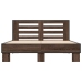 Estructura cama madera ingeniería metal marrón roble 120x200 cm