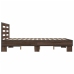 Estructura cama madera ingeniería metal marrón roble 120x200 cm