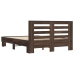 Estructura cama madera ingeniería metal marrón roble 120x200 cm