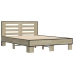 Estructura cama madera ingeniería metal roble Sonoma 140x190 cm