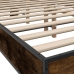 Estructura cama madera ingeniería metal roble ahumado 140x190cm