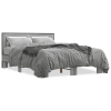 Estructura cama madera ingeniería metal gris Sonoma 140x190 cm