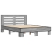 Estructura cama madera ingeniería metal gris Sonoma 135x190 cm