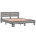 vidaXL Estructura cama madera ingeniería metal gris Sonoma 150x200 cm