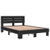 Estructura de cama madera de ingeniería y metal negro 140x200cm
