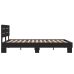 Estructura de cama madera de ingeniería y metal negro 140x200cm