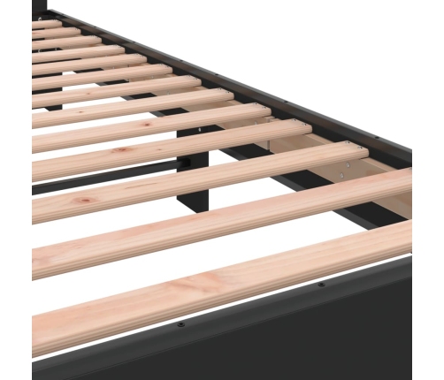 Estructura de cama madera de ingeniería y metal negro 140x200cm