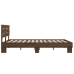 vidaXL Estructura cama madera ingeniería metal marrón roble 140x200 cm