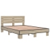 Estructura cama madera ingeniería metal roble Sonoma 120x190 cm