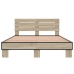 Estructura cama madera ingeniería metal roble Sonoma 120x190 cm
