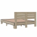 Estructura cama madera ingeniería metal roble Sonoma 120x190 cm