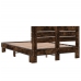 Estructura cama madera ingeniería metal roble ahumado 120x190cm