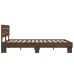 Estructura cama madera ingeniería metal marrón roble 120x190 cm