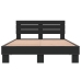 Estructura de cama madera de ingeniería y metal negro 140x190cm