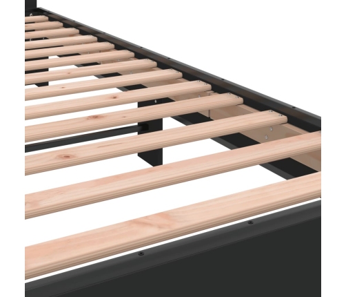 Estructura de cama madera de ingeniería y metal negro 140x190cm