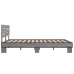 Estructura cama madera ingeniería metal gris Sonoma 140x190 cm
