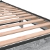 Estructura cama madera ingeniería metal gris Sonoma 140x190 cm