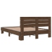 Estructura cama madera ingeniería metal marrón roble 140x190 cm