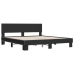 Estructura de cama madera de ingeniería y metal negro 200x200cm