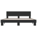 Estructura de cama madera de ingeniería y metal negro 200x200cm