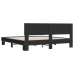 Estructura de cama madera de ingeniería y metal negro 200x200cm