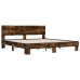Estructura cama madera ingeniería metal roble ahumado 180x200cm