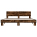 Estructura cama madera ingeniería metal roble ahumado 180x200cm