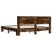 Estructura cama madera ingeniería metal roble ahumado 180x200cm