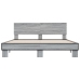 Estructura cama madera ingeniería metal gris Sonoma 160x200 cm