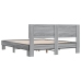 Estructura cama madera ingeniería metal gris Sonoma 160x200 cm
