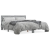 vidaXL Estructura cama madera ingeniería metal gris Sonoma 160x200 cm