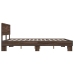 vidaXL Estructura cama madera ingeniería metal marrón roble 150x200 cm