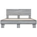 Estructura cama madera ingeniería metal gris Sonoma 120x200 cm