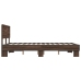 Estructura cama madera ingeniería metal marrón roble 120x200 cm