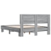 Estructura cama madera ingeniería metal gris Sonoma 120x190 cm