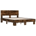 Estructura cama madera ingeniería metal roble ahumado 135x190cm