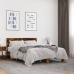 Estructura cama madera ingeniería metal roble ahumado 135x190cm