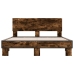 Estructura cama madera ingeniería metal roble ahumado 135x190cm