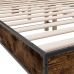 Estructura cama madera ingeniería metal roble ahumado 135x190cm