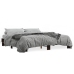 Estructura cama madera ingeniería metal marrón roble 200x200 cm