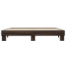 Estructura cama madera ingeniería metal marrón roble 200x200 cm