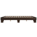 Estructura cama madera ingeniería metal marrón roble 200x200 cm