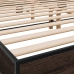 Estructura cama madera ingeniería metal marrón roble 200x200 cm